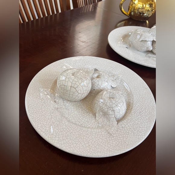 Tromp-l’oiel Vintage Crackled Fruit Plate Set- RARE - Picture 6 of 12